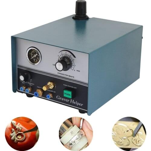 110V/220V Graver Helper Pneumatic Engraving Machine Double-Ended Reel Bead Edge Machine with Two Handpieces Jewelry Tools