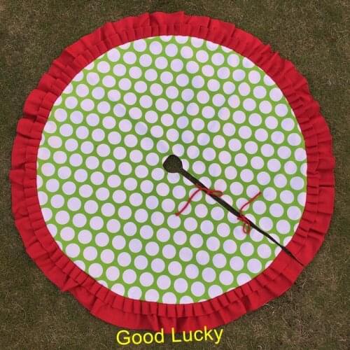 20piece/Lot Wholesale monogram personalized polka dot ruffle Canvas Christmas tree skirt