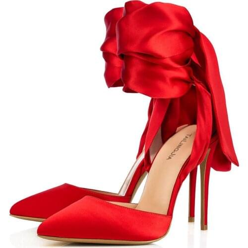 2021 spring plus size sexy silk ankle strap pointed high heels banquet dress sandals wedding bride bridesmaid shoes women