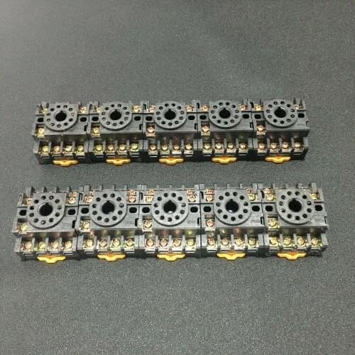 5-20pcs PF113A 11 Pin Mini Relay Socket Base for MK3P JTX-3C JQX-10F-3Z Relays Screw Terminal Din Rail Mounting
