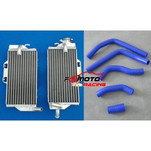 For Honda CR125 CR125R 2005 2006 2007 CR 125 R 07 06 05 Aluminum radiator and BLUE SILICONE hose