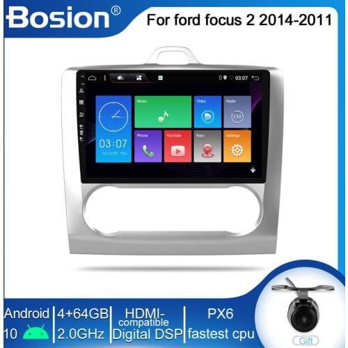 Bosion PX6 4G+64G Android 10 DSP Car Radio Multimedia Video Player Navigation GPS For ford focus 2 3 Mk2/Mk3 2 din gps radio