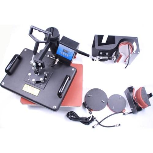 Free Shipping 5 in 1 Sublimation heat press transfer machine DX-035 for Printing Mug Plate T-shirt