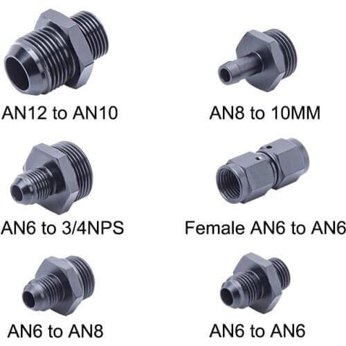 Free shipping Oil Hose End Adapter AN6 to 34NPS , AN6 to AN6 , AN6 to AN8, AN8 to 10MM, AN10 to AN12 ,Female AN6 to Female AN6