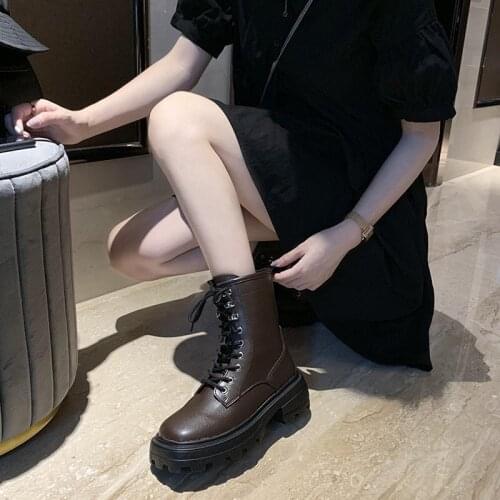 2020 spring and autumn new wild personality thick-soled thin boots fashion Martin boots female motorcycle short boots X437