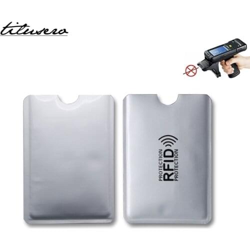 5pcs Anti Rfid Card Holder Wallet NFC Blocking Reader Lock Id Bank Card Case Protection Metal Credit Card Holder Aluminium F050