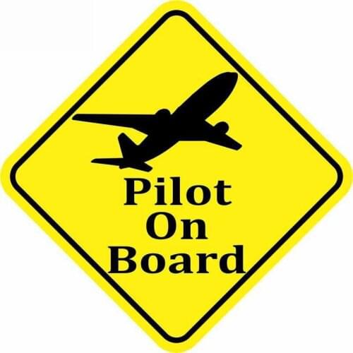 Dawasaru Pilot on Board Warning Mark Car Sticker Waterproof Decal Laptop Suitcase Truck Motorcycle Auto Decoration PVC,12cm*12cm
