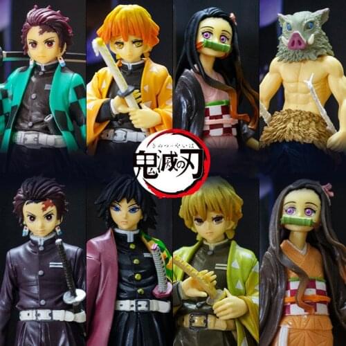 Demon Slayer Kimetsu No Yaiba Figure Kamado Nezuko Agatsuma Zenitsu Anime Model Decoration Two-dimensional Holiday Gifts