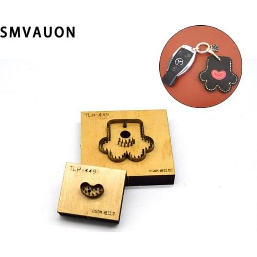 Wood Mold Cat Paw Key Ring DIY 2021 Fashion Cat Claw Key Pendant Phone Chain Dies Leather Key Chain Die Cutting Machines