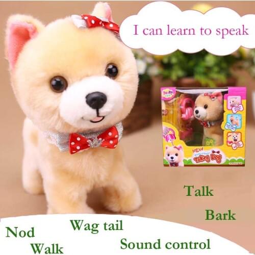 Robot Dogs Walking Bark Talk Toy Sound Control Puppy Electronic Toys Interactive Plush Pet Dog Toys For Children Birthday Gifts