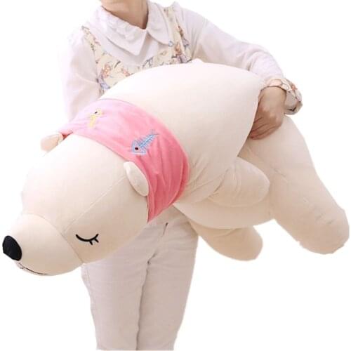 Fancytrader 51'' Giant Stuffed Polar Bear Soft Plush Animal Bear Doll Lovely White Bears Toy Baby Present Hugging Pillow 130cm