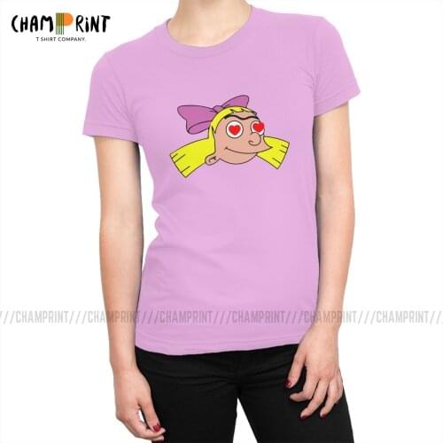 Helga Pataki T-shirt for Women Gift Idea Hey Arnold 90s Cartoon Football Head T Shirt Kawaii Tee Shirt Tops Female Clothing