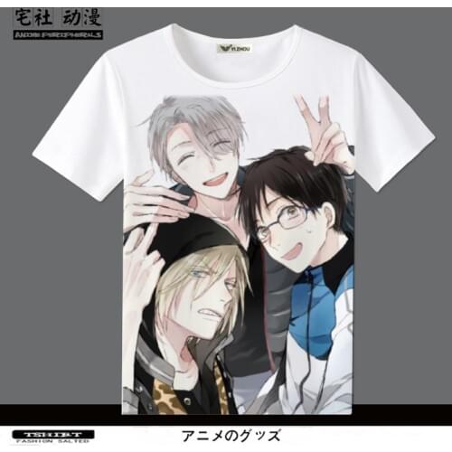 Yuri T-shirt on Ice Short Sleeve Victor Sheng Yong Li Yuri Anime Peripheral Cos Clothes Men and Women anime shirt t shirt men