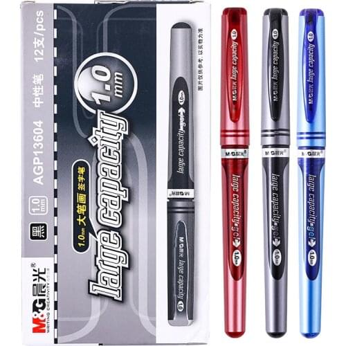 M&G Gel Pen 1.0 mm Large Brushwork Thick Head Business Office Signature Pen Student Hard Pen Calligraphy Practice Pen