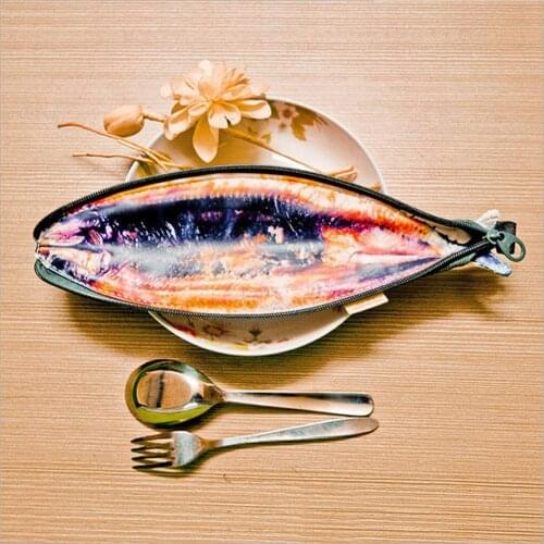 Simulation Creative 3D Fish-shaped Pen Bag Stationery School Supplies Storage Bag Cosmetics Mobile Phone Storage Wallet