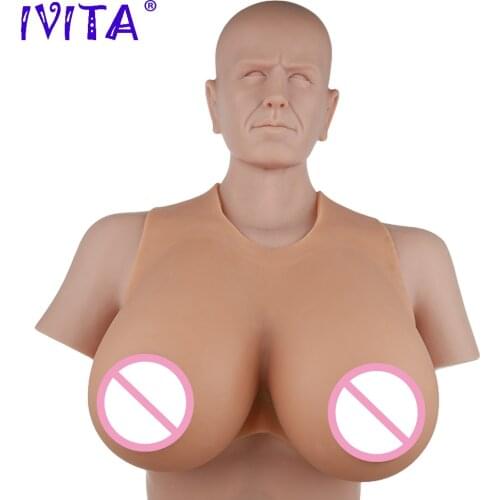 IVITA 8000g Fake Boobs Realistic Silicone Breast Forms For Mastectomy Crossdresser Silicon Form Big Tits Transgender Shemale