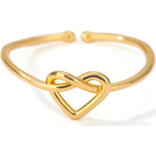 Romantic Heart Stackable Rings For Women Wedding Jewelry Stainless Steel Adjustable Knot Rings Bridesmaid Gifts