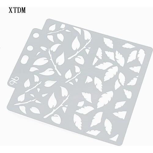 Leaf plastic mold shield DIY cake scrapbook stencils hollow Embellishments printing lace ruler Valentines Day