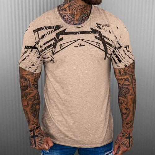 2021 New mens scribble 3D short sleeve T-shirt European and American fashion mens printed round neck T-shirt