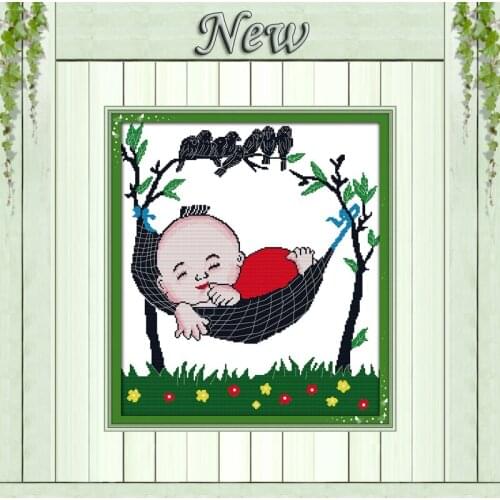 Sleeping baby diy home decor painting counted print on canvas DMC 14CT 11CT Chinese Cross Stitch Needlework Sets Embroidery kits