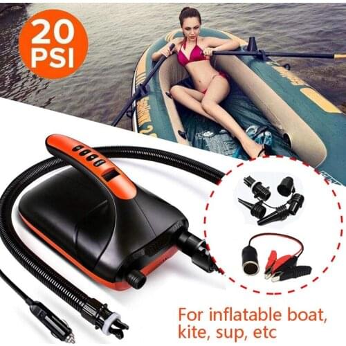 12V Intelligent Inflatable Pump 20PSI SUP-Electric Air Pump with Dual Stage for Inflatables Boats, Tent, Paddle Board