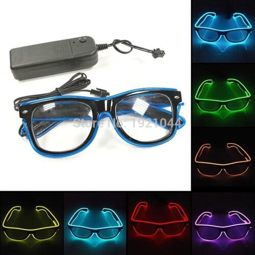 Cheap Flashing LED Glasses Colorful EL Neon Luminous Glasses Party Rave Costume Glasses Birthday Gift Glow Party Props