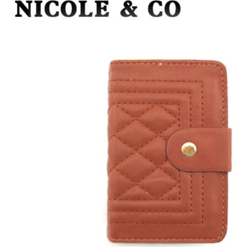 NICOLE & CO Fashion PU Leather Function28 Bits Card Case Business Card Holder Men Women Credit Card Bag ID