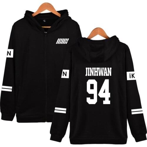New Fashion KPOP IKON BI BOBBY Concert Album Zipper Hoodies Women Casual Harajuku Womens Oversized Sweatshirt Moletom Feminino