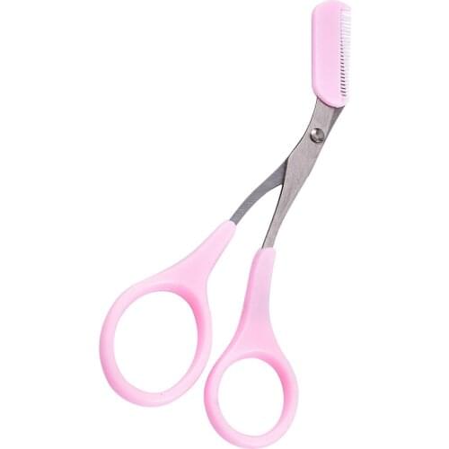 New 1 Pcs Eyelash Hair Scissors Eyebrow Trimmer Scissors Comb Clips Shaping Eyebrow Razor Grooming Wenk Beauty Trimmer