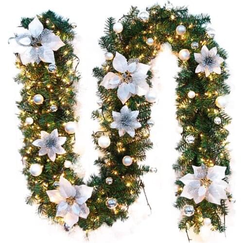 New 2.7M Tree Hanging Ornament Rattan LED Colorful Decoration For Christmas Party Wedding Home Outdoor Garland Wreath Decoration