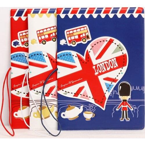 Cartoon 3D Stereo England London Style Pssport Holders Faux Leather Passport Covers 14*9.6cm ID Card Documents Travel Cases