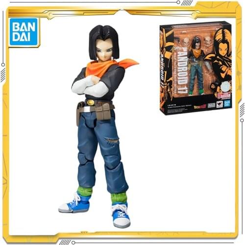Original Bandai S.H.Figuarts Dragon Ball Cj Android 17 Action Collection Model Toy Anime Toys for Kids