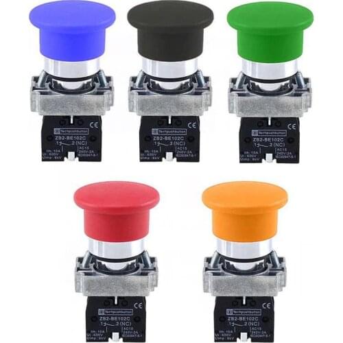 40MM Mushroom Head Button Switch XB2-BC21 XB2-BC31 XB2-BC42 XB2-BC51 XB2-BC61 Self-reduction Button Switch