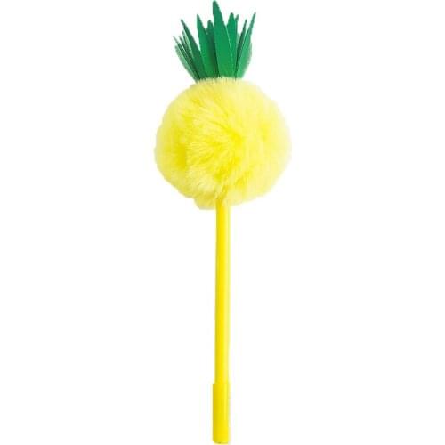 16PCS Pineapple Plastic Gel Pens Hair Ball Modeling Creative Pen Stationery Kawaii School Supplies