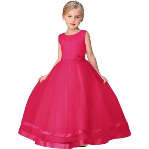 Flower girl dresses vestidos de princesas ninas robe enfant fille vestido floral cute pink dress 2020 children disfraz