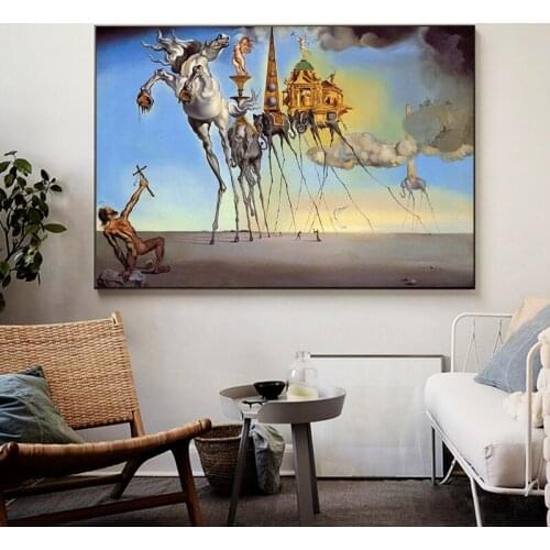 Salvador Dali Famous Art Canvas Paintings Art Posters and Prints The Temptation of St. Anthony Classical on The Wall Art Picture