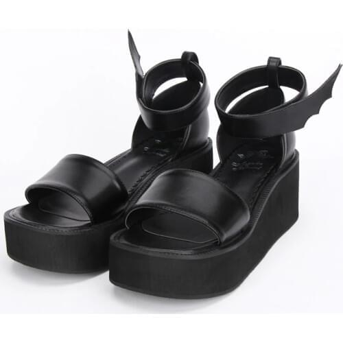 Angelic imprint Gothic Lolita style Platform shoes New Fashion PU Leather Lolita Sandals Size 35-46 8661