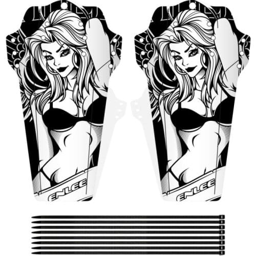 2Pcs Bicycle Fenders Mountain Road Bike Mudguard Front Rear MTB Printing Mud Guard Wings For Cycling Bicycle Accessories