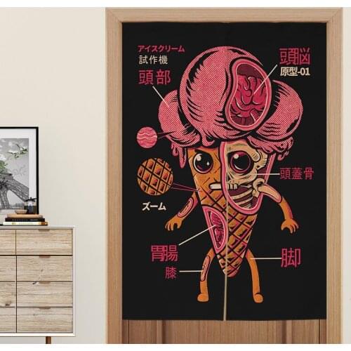 Japanese Style Partition Open Door Curtain Sushi Noodle Barbecue Hamburger Restaurant Kitchen Telescopic Rod Screens Cloth Decor