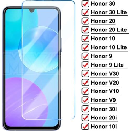 9D Full Protective Glass For Huawei Honor 30 20 10 Lite V30 V20 V10 Tempered Glass Honor 9 8 Lite 30i 20i 10i Screen Protector