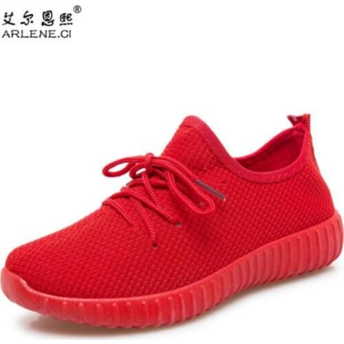 2018 Spring Autumn Women Sport Shoes Black Red Running Shoes for Women Sneakers Jogging Walking Breathable Ladies Trainers Cheap