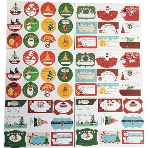 10sheets 2020 New Merry Christmas Written Handmade Cake Packaging Sealing Label Kraft Sticker Baking DIY Gift Stickers