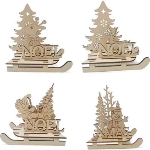 1pcs DIY Wooden Christmas Crafts Wood Blanks Crafts Xmas Tree Ornaments Snowflake Christmas Party Decorations for Home