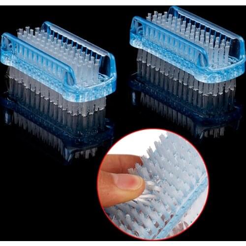 1pcs Soft Remove Blue Plastic Nail Art Dust Brush Cleaning Scrubbing Brush Double Sided Hand Nail Brush Cleaner Manicure Tool