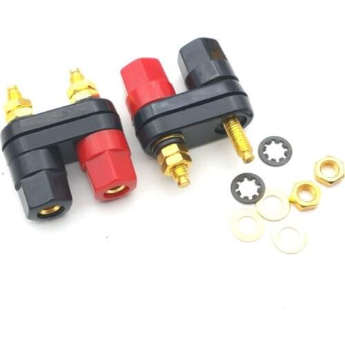 100pcs Dual Insulated Binding Post Banana Jack 41mmx34mm Gold Plated adapter