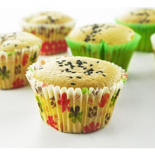 12 Styles 100Pcs Excellent Thickened Decorating Cake Paper Tray Portable Cupcake Liners Food Grade for Home