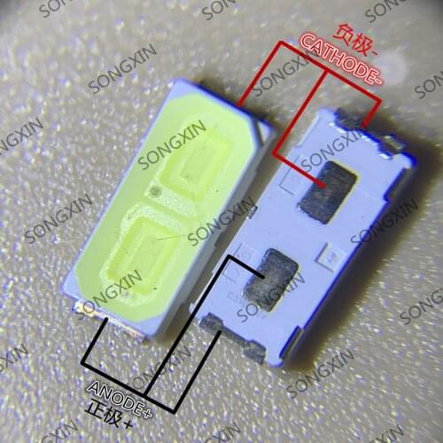 50pcs FOR LG 7030 SMD LED High Power Cold White Diode 110LM 6V TV Television Backlit Super Bright Diodo LED SMD 7030 Cool White