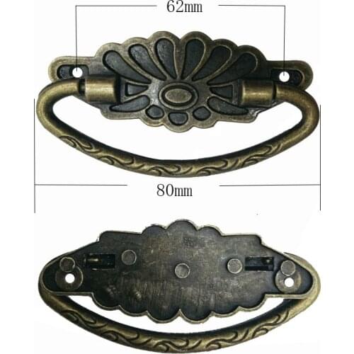 8pcs Vintage Knobs and Handles Antique Bronze Cabinet Knobs Furniture Hardware Drawer Dresser Box Case Door Pull Handles