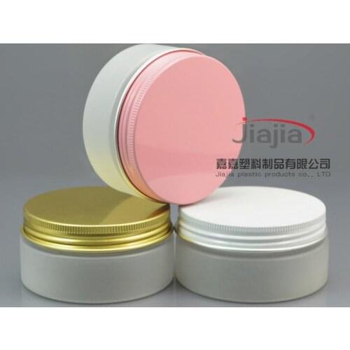 80g clear frosted PET Can with Gold/white/pink aluminum Lid, Plastic Canning Jar Plastic Can Food Can 80ml container