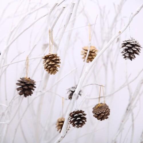 9pcs/lot 3-4cm Wood Pinecone Balls For Home Party Decoration Ornament Christmas Tree Hanging Pine Cone Christmas decoration